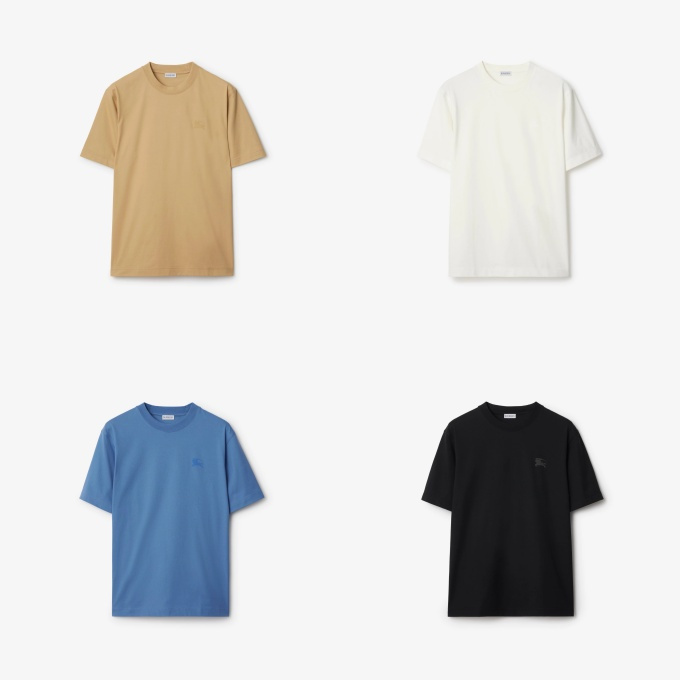 burberry front embroidered back printed ekd cotton t-shirt